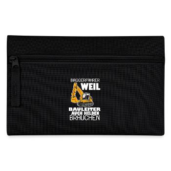 Bagger Baggerfahrer Spruch - Federtasche - Schwarz - Vorne