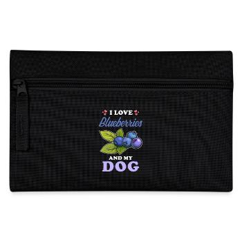 Blaubeeren und Hunde Spruch - Federtasche - Schwarz - Vorne
