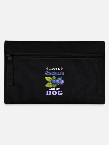 Blaubeeren und Hunde Spruch - Federtasche - Schwarz