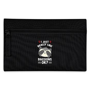 Waschbär Spruch I just really like Raccons ok - Federtasche - Schwarz - Vorne