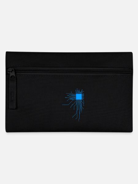 board blue computer pc admin core cpu nerd code - Pencil Case - black