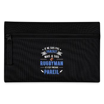 Pas parfait rugbyman cadeau - Trousse - noir - Devant
