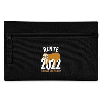 Faultier Ruhestand Rentnerin Rentner Rente 2022 - Federtasche - Schwarz - Vorne