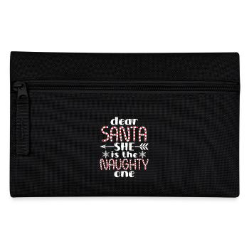 Lieber Weihnachtsmann, sie ist das freche lustige Weihnachten - Federtasche - Schwarz - Vorne