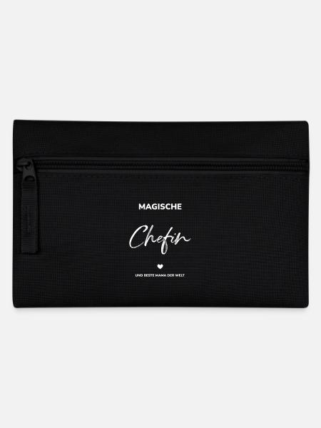 Chefin und Mama - Federtasche - Schwarz