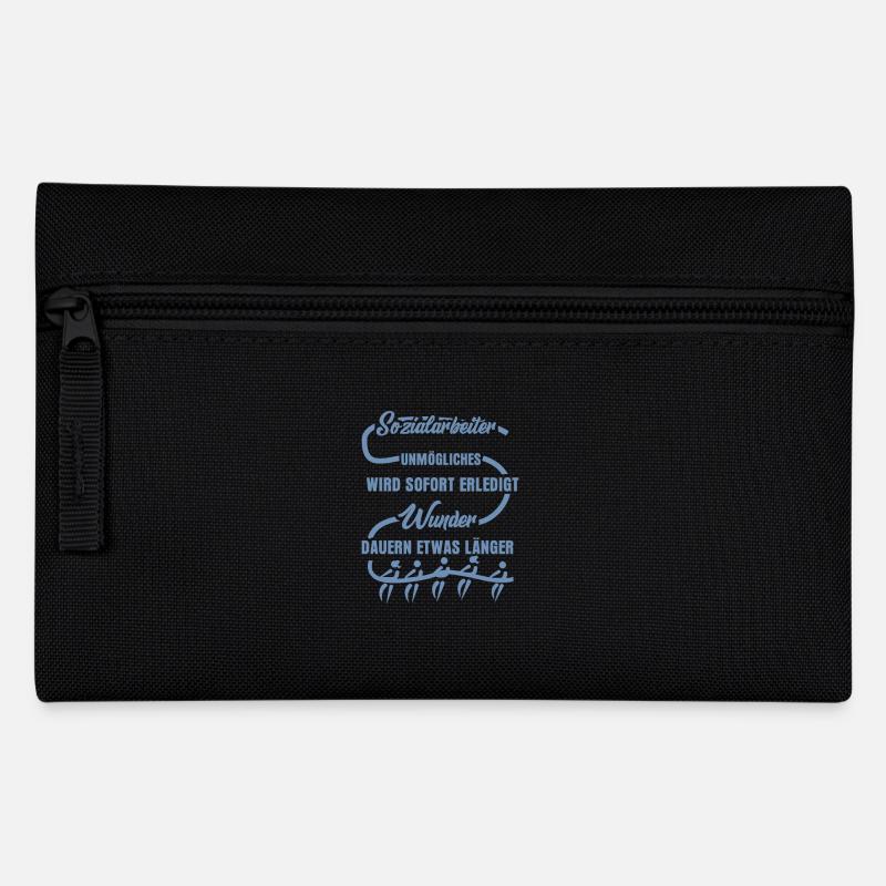 lustige Sozialarbeiter Sprüche - Federtasche - Schwarz