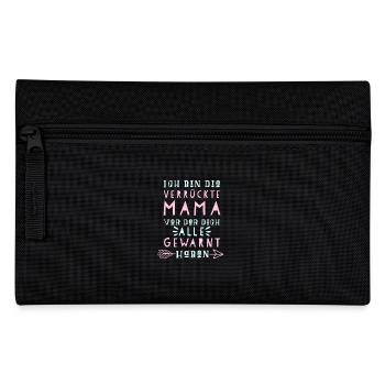 Verrückte Mama Spruch - Federtasche - Schwarz - Vorne
