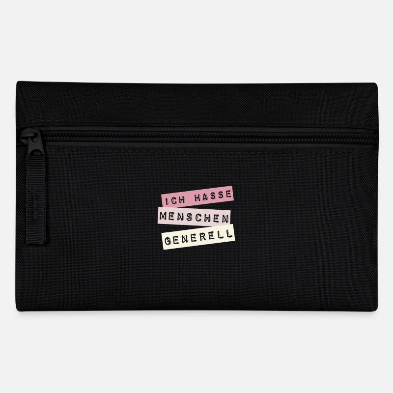 Ich hasse Menschen generell - Federtasche - Schwarz