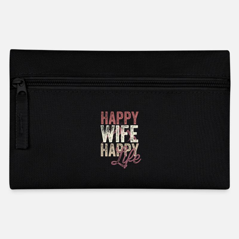 Happy Wife Happy Life - Pencil Case - black