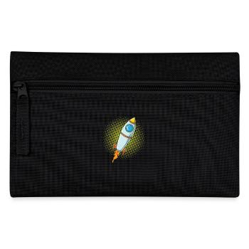 Mond Rakete Raumschiff Comic Flugkörper - Federtasche - Schwarz - Vorne
