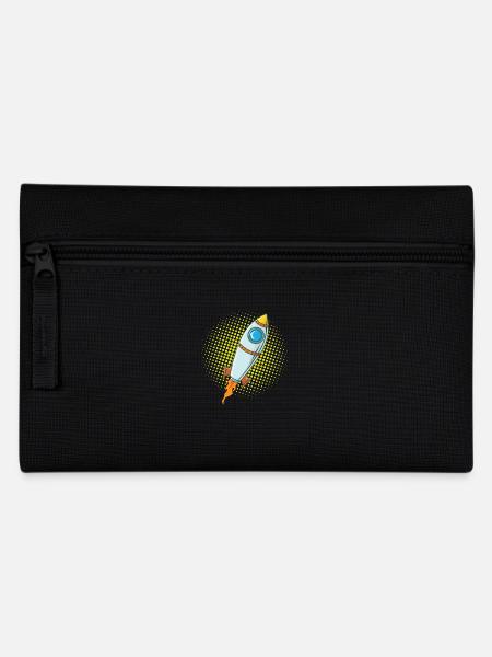 Mond Rakete Raumschiff Comic Flugkörper - Federtasche - Schwarz