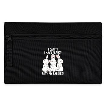 Rabbit i cant i have plans with my rabbits - Pencil Case - black - Front