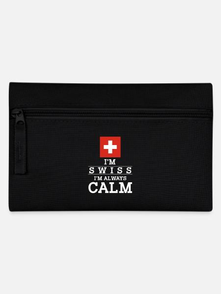 Im Swiss Im always calm - Federtasche - Schwarz