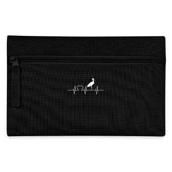 Storks Storks Heartbeat ECG Heartbeat Stork - Pencil Case - black - Front