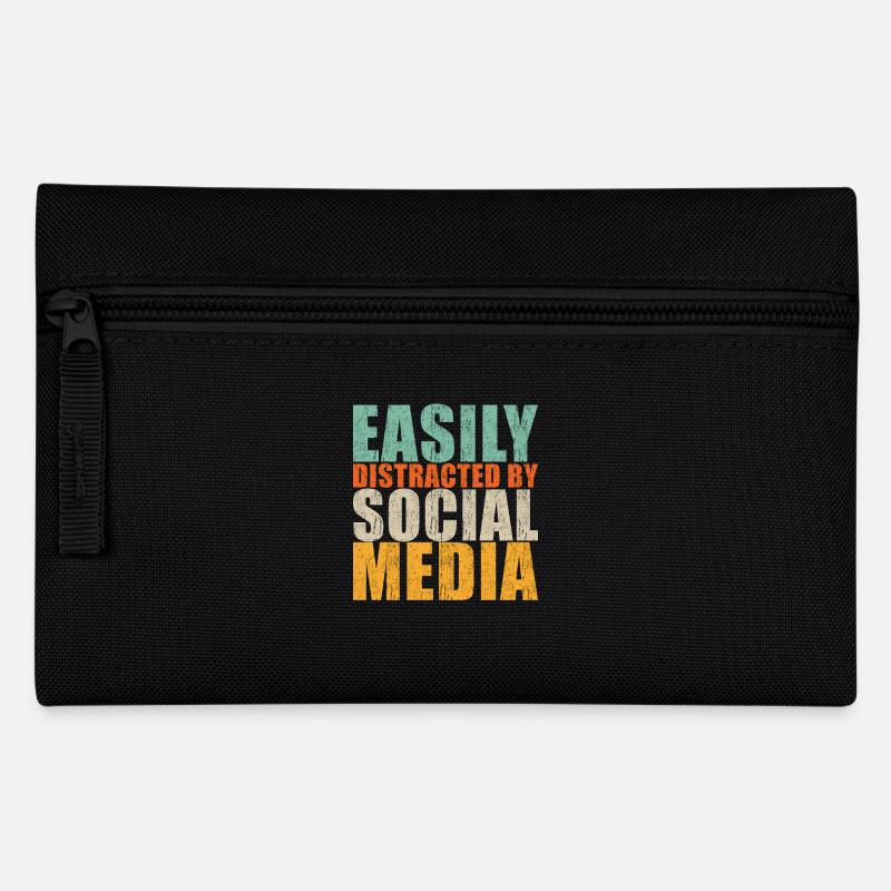 Social Media Spruch - Federtasche - Schwarz