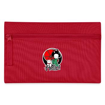 Japanese cat and women are friends - Pencil Case - red - Front