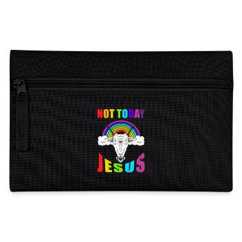 Not today Jesus - Federtasche - Schwarz - Vorne