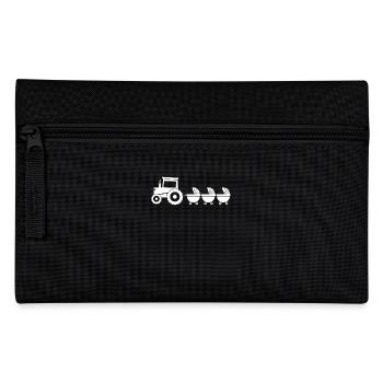 Tractor with baby cart - triplets - Pencil Case - black - Front