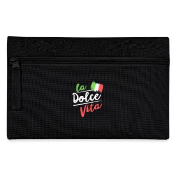 la dolce vita I Italienische Flagge - Federtasche - Schwarz - Vorne