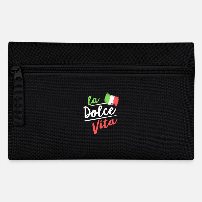 la dolce vita I Italienische Flagge - Federtasche - Schwarz