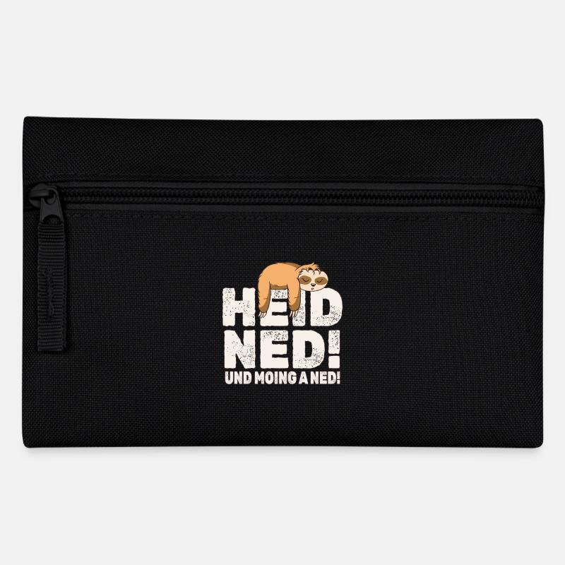 Faultier Hei Ned und ming a ned - Federtasche - Schwarz