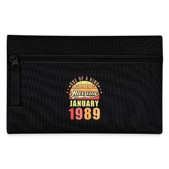 Geburtstag Januar 1989 - Federtasche - Schwarz - Vorne
