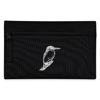 Vintage Elegant Kingfisher - Bird Nature Motif - Pencil Case - black - Front