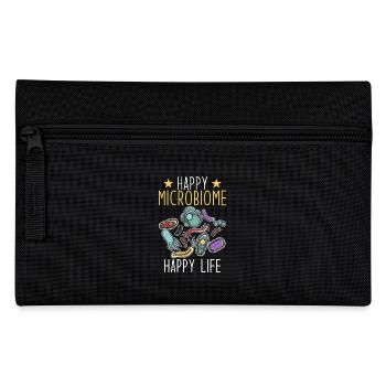 Mikrobiom Spruch Happy Microbiome Happy Life - Federtasche - Schwarz - Vorne