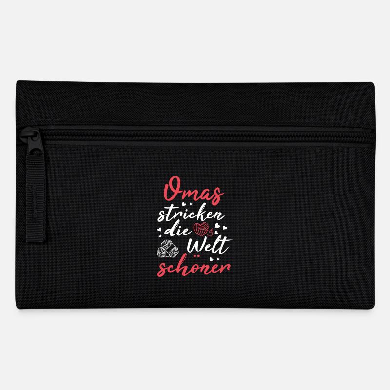 Omas stricken die Welt schöner - Federtasche - Schwarz