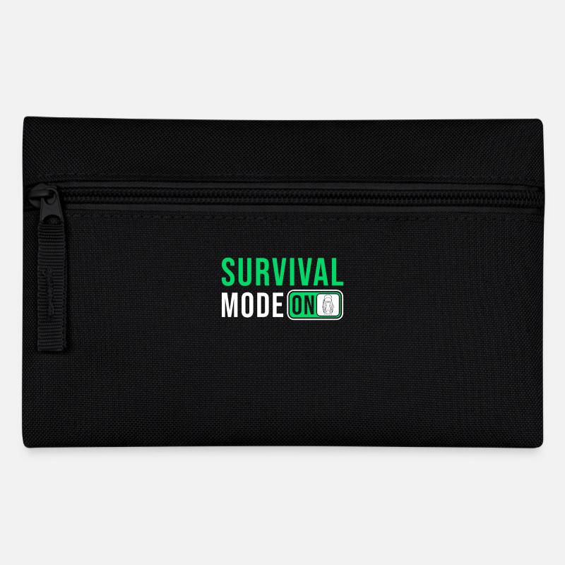 Prepper Survival Outdoor Spruch - Federtasche - Schwarz