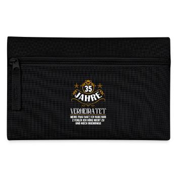 35 Jahre verheiratet nur 2 Fehler 35.Hochzeitstag - Federtasche - Schwarz - Vorne