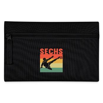 6 Jahre süßes Fußball Fußballer 6. Geburtstag - Federtasche - Schwarz - Vorne