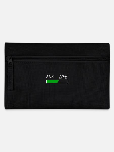 60. Geburtstag 60% Life 60 Jahre Leben Ladebalken - Federtasche - Schwarz