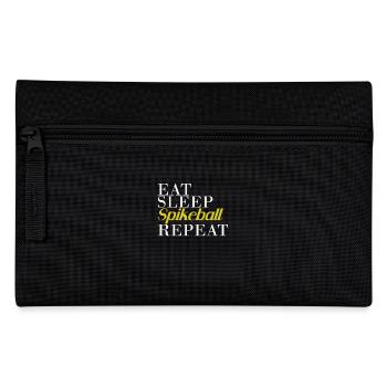 Eat Sleep Spikeball Repeat Roundball - Pencil Case - black - Front