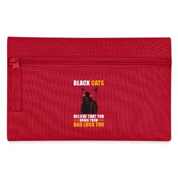 Aberglauben Schwarzer Kater - Federtasche - Rot - Vorne
