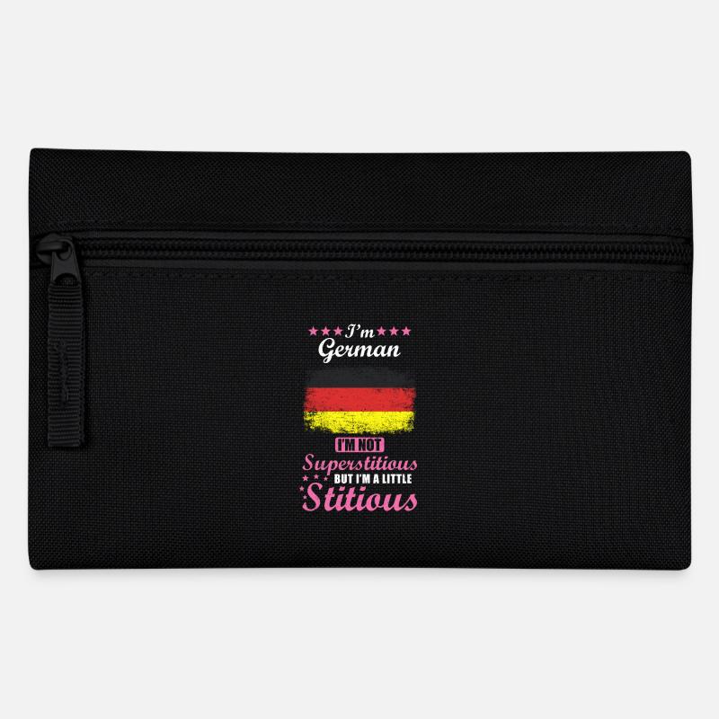 Deutsche Geschenk lustiger Spruch Deutschland - Federtasche - Schwarz