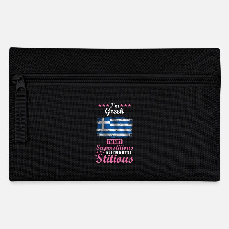 Griechin Frau Superstitious Stitious - Federtasche - Schwarz