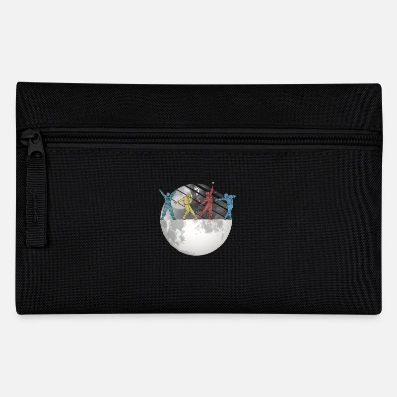 Astronaut Space Mond Weltall Retro - Federtasche - Schwarz