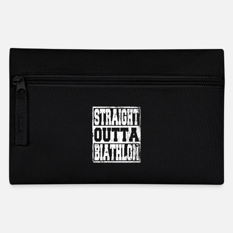 Biathlon Spruch lustig - Federtasche - Schwarz
