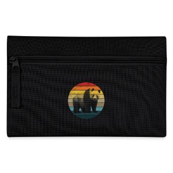 Panda Retro | Nature & Wildlife - Pencil Case - black - Front