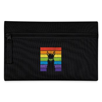 Regenbogen Alpaka | LGBT Humor - Federtasche - Schwarz - Vorne