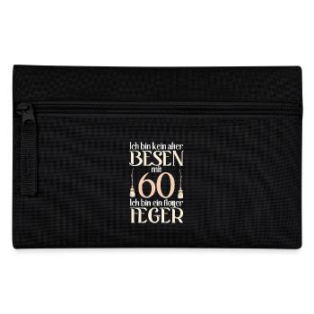 Alter Besen Flotter Feger 60 Jahre 60. Geburtstag - Federtasche - Schwarz - Vorne
