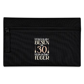 Alter Besen Flotter Feger 30 Jahre 30. Geburtstag - Federtasche - Schwarz - Vorne
