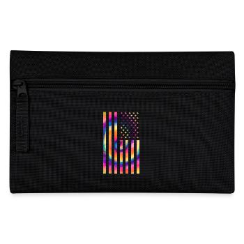 USA Flag 4th July Hippie - Pencil Case - black - Front