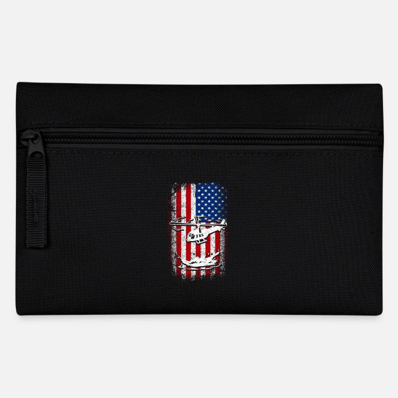 Usa American Flag Helicopter - Federtasche - Schwarz