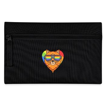 LGBT Cat Maine Coon Rainbow - Pencil Case - black - Front