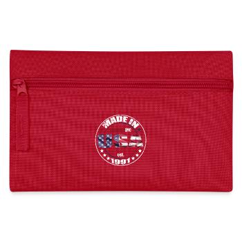 Geburtstag Spruch geboren USA 1991 - Federtasche - Rot - Vorne