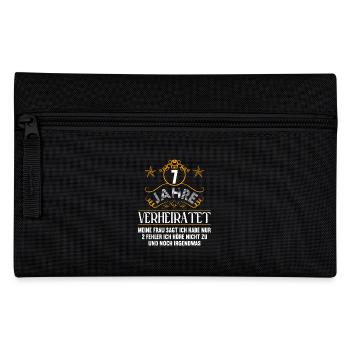 7 Jahre verheiratet nur 2 Fehler 7.Hochzeitstag - Federtasche - Schwarz - Vorne