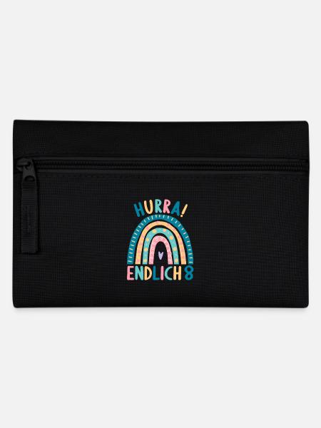 8 Jahre Rainbow Regenbogen 8. Geburtstag - Federtasche - Schwarz