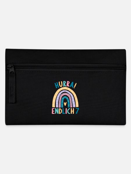 7 Jahre Rainbow Regenbogen 7. Geburtstag - Federtasche - Schwarz
